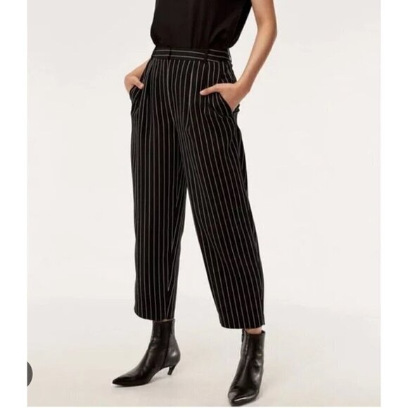 ❤️ Babaton Modesto pants, black white striped, Size 2 - Picture 1 of 11